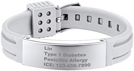 Medical Bracelet Custom Engraved Stainless Steel Adjustable Identification Alert Medical Bracelet for Men Women Kids