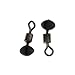 10x Fishing Pulley Rig Beads with Rollering Swivels Line - Black 4x5 mm