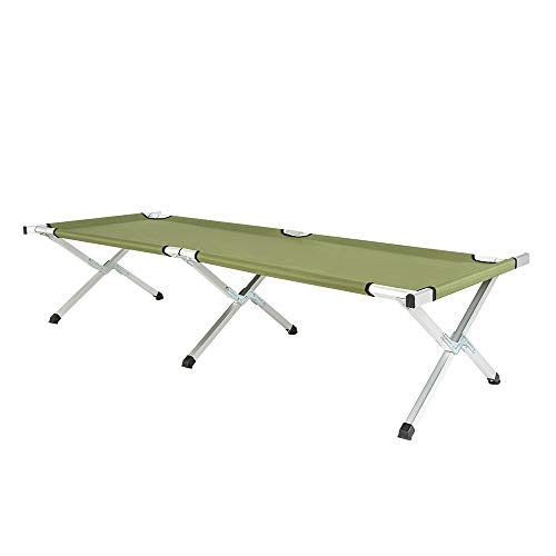 Multislife RHB-03A Lightweight Folding Camping Cot-Single Bed with Carrying Bag Army Green