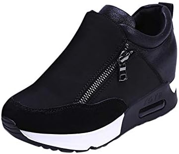 Sharemen Womens Hidden Wedges High Top Sneakers Increase Shoes