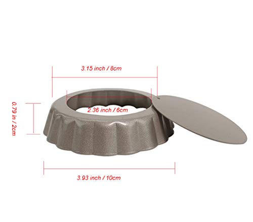AQIMY 4 Inch Quiche Pans Non Stick Removable Bottom Mini Tart Pans (Set of 6)
