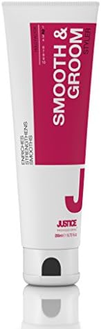 Smooth & Groom Leave In Conditioner and Hair Styling Cream - 2in1 Product for Damage Repair, Split Ends, Anti Frizz, High Shine, Soft Waves -Advanced Treatment Formula/Justice Professional 200ml 6.7oz