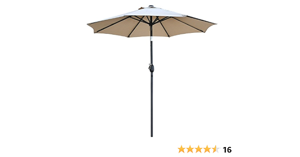 Amazon Com Snail 7 2 Tilting Small Patio Umbrella Sunshade 1000 Hours Fade Resistant Outdoor Porch Table Umbrella With Push Button Tilt 8 Ribs Beige Garden Outdoor