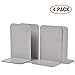 CY craft 4 Pieces Metal Bookends,Non-Skid Heavy Duty Book Ends,Bookends for Shelves,Office Book Holder and Book Stopper for Books/Movies/CDs,Gray,8.1X5.3X3.95 Inch