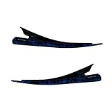 Set of 2 Blue Concord Pinch Clip with Printed Metallic Pattern