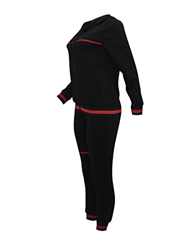 Halfword Womens 2 Piece Outfits Hoodies and Pants Set Sweatsuits Tracksuits Black M