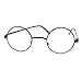 JuicyOrange Black Round Circle Clear Lens Eyeglasses Small Size Thin Frame Unisex Glasses, 4 7/8