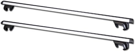UNIVERSAL ALUMINUM ROOF RACK 50" MAX CROSS BARS WITH ADJUSTABLE CLAMPS & LOCKS (SILVER)