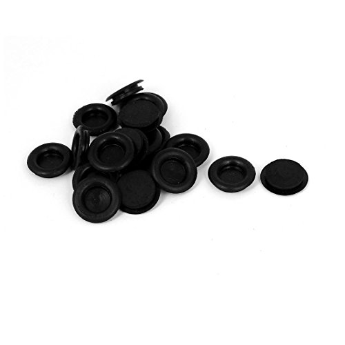 UPC 712662630067, 20pcs Black Rubber Closed Blind Blanking Hole Wire Cable Grommets 14mm