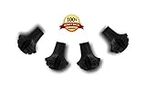 Extra durable replacement tips for trekking poles - 4 pack - Replacement paws, feet, and caps for most hiking poles. Replacement tips made from high quality vulcanized rubber