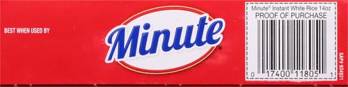 MINUTE WHITE RICE, INSTANT WHITE RICE FOR QUICK DINNER MEALS, 14-OUNCE BOX