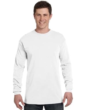 Ringspun Garment-Dyed Long-Sleeve T-Shirt (C6014)- WHITE, S