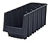Akro-Mils 30778 Economy Stacking Shelf Plastic Storage Bins, (18-Inch x 8-3/8-Inch x 7-Inch), Black (8-Pack) (30778BLACK)