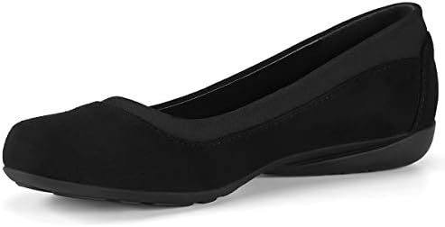 VILIYA Women's Knitted Casual Flats Breathable Ballet Shoes Comfortable Square Toe Lightweight Slip On Loafers