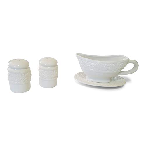 Gravy Boat Salt and Pepper Shaker Set - 1 Set Gravy Serving Dishes | 1 Set of Salt and Pepper Shakers