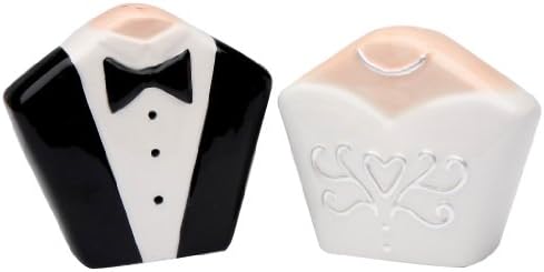 Appletree Design The Perfect Wedding Tuxedo and Gown Salt and Pepper Set, 2-1/4-Inch