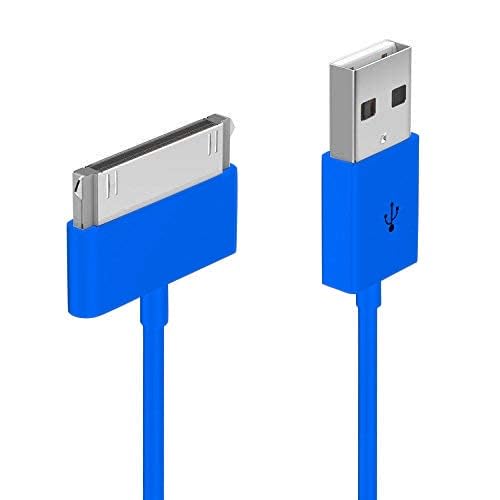 3 Pack of 3 Meter Extra Long Blue 30-Pin USB Data Sync Charging Cable Charger Lead Compatible with Apple iPhone 4 4S 3G 3GS Apple iPad 1st 2nd 3rd Gen iPod 5th Gen