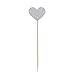 Sincerely gift 36pcs Heart Cupcake Toppers Twinkle Silver Snacks Decor DIY Mini Glitter Birthday Cake Decoration Picks Wedding Bridal Baby Shower Party Suplliers
