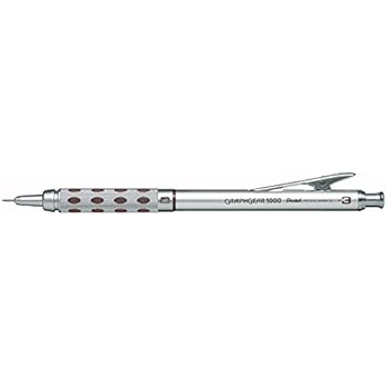 Pentel Graph Gear 1000 Automatic Drafting Pencil, 0.5mm Lead Size, Brushed Metal Barrel, 1 Each (PG1015A)