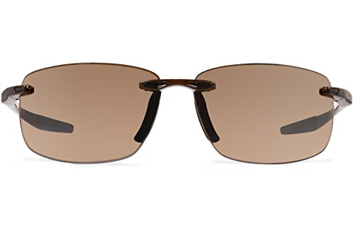 Revo Descend N RE 4059 02 BR Polarized Rectangular Sunglasses, Crystal Brown, 64 mm