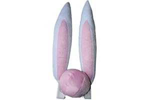 SEAREA Easter Rabbit Ear Pink Nose Set for Car Ornament Truck Accessory Gift, Vehicle Horn Costume Set Christmas Reindeer Antlers With Plush Reindeer Nose Ornaments Present (Rabbit Ear)