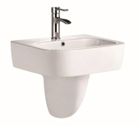 550 Semi Pedestal White Ceramic Modern Design Wall Hung Half