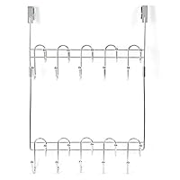 DoorShroom Door Clothing Hanger 20 Hook Modular Rack, Chrome