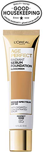 L\'Oreal Paris Age Perfect Radiant Serum Foundation with SPF 50, Perfect Beige, 1 Ounce