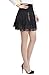 Mullsan Women Black Spinning Cover Stretch Waist Flared Lace Casual Mini Skirt