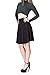 Simple Stretch A-line Flared Knee Length Skirt (M, Knee Black)