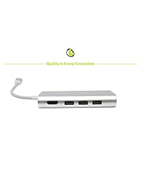 USB C Hub, tipo C a HDMI con PD One puerto Ethernet, One lector de tarjetas SD TF puerto, un USB Tipo C puerto de carga + 3 puertos USB 3.0