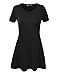 Lock and Love WT770 Womens Short Sleeve Handkerchief Hem Tunic M BLACK
