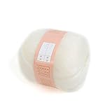 ANKKO Soft Natural Angola Mohair Cashmere Wool Knitting Skein Yarn Cream White