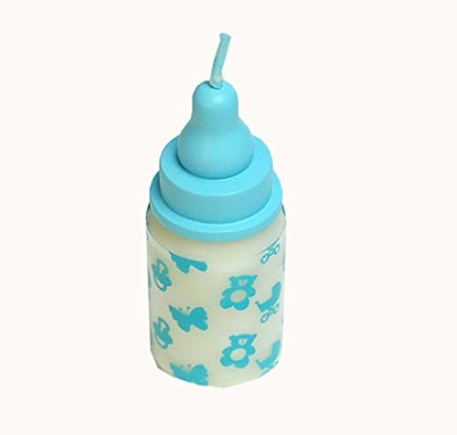 Blue Milk Bottle Shaped Kawaii Candle Baby Shower Party Favors Boy Kids Children Birthday Cake Decoration Gifts