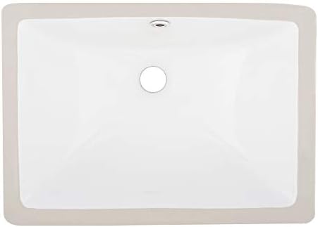 VAPSINT Elegant 18.5''x13.8''x7.9''Bathroom Rectangular Porcelain Undercounter Ceramic Vanity Bathroom Sink, White Vanity Sink with Overflow