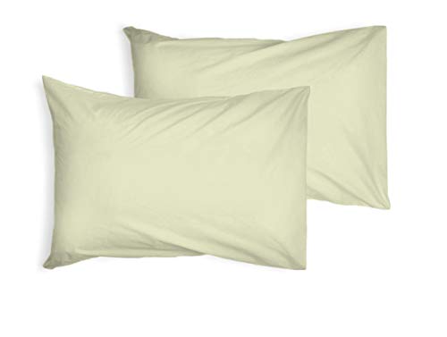 ZIMEL HOMES-Pair Of Housewife Pillow Cases, Oxford Pillow Cases 200 Thread Count Easy Care Non Iron Percale Polycotton-15 Colours (Cream, Pair of Housewife Pillow Cases) โ image 1