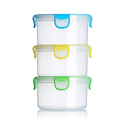 Snap Fresh - 3 Pack of Salad Containers - 1 Liter (33.8 fl oz) - BPA-Free, Locking Lids and Airtight Silicone Seal