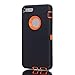 AICase iPhone 6 Plus Case,iPhone 6S Plus Case,[Heavy Duty] [Full Body] Built-in Screen Protector Tough 4 in 1 Rugged Shockproof Cover for Apple iPhone 6 Plus / 6S Plus (Black/Orange)