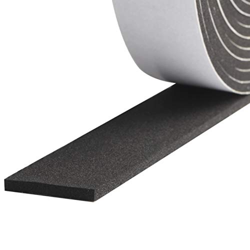 High Density Foam Tape Waterproof Sealing Strip CR Strips Neoprene Single-Sided Adhesive EVA Seal 1/2'' X 1/8'' X 16.7Ft