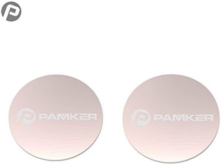 PAMKER 40x40MM Circular Mount Colorful Metal Plate with Adhesive for All Magnetic Car Mount Cellphone Holder X2 Pack (Rose Gold)