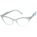 zeroUV Blue Light Blocking Vintage Cat Eye Glasses for Women UV400 Embellished with Rhinestones, 50s Rockabilly Accessories 51mm (Mint/Clear)