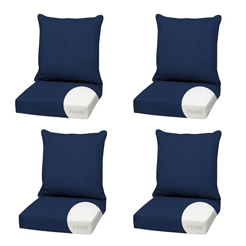 Arden Outdoor Foam Deep Seat Cushion (4-Pack), 22x24, Premium High-Density Foam…