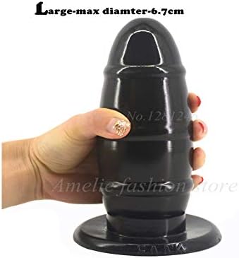 for Couples Funny Men Huge Big Rugby Shape Plug Toys,Soft Large Suction Cup Ass Adult Game Toy and Women,Black