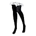 Black with White Lace Thigh-High Halloween Adult Women's Cosplay Costume Tights