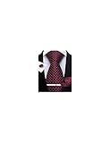DiBanGu Mens Silk Gift Ties Formal Burgundy Plaid