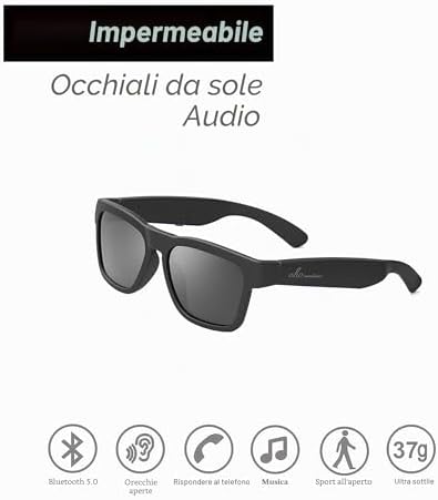 Audio Sunglasses,Voice Control and Open Ear Style Listen Music and Calls with Volumn UP and Down, Bluetooth 5.2 Smart Glasses and IP44 Waterproof Feature for Outdoor Sports