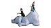 6 Foot Long Christmas Inflatable Penguins Fishing on Polar Bear Decoration