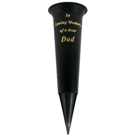 Special Graveside Memorial Grave Spiked Flower Vase In Loving Memory Special Memorial Vase for Graves - Plastic Cemetery Flower Holder with Spike, (2, Dad)