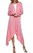 Meaneor Women's Long Sleeve Waterfall Asymmetric Drape Open Long Maxi Cardigan,  XX-Large, Pink