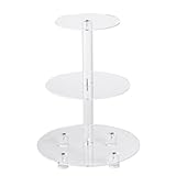 YestBuy 3 Tier Maypole Round Wedding Party Tree Tower Acrylic Cupcake Display Stand (3 Tier Round with Base(6